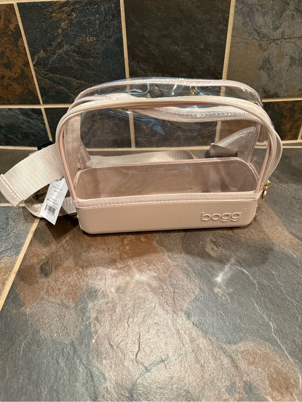 NWT BOGG STADIUM BELT BAG Clear Crossbody -Mushroom color
